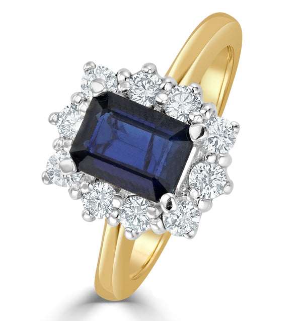 Sapphire 1.15ct And Diamond 0.50CT 18K Gold Ring
